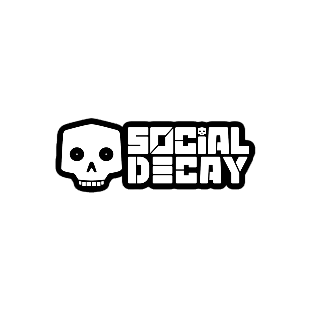 Social Decay Stacked: Sticker White