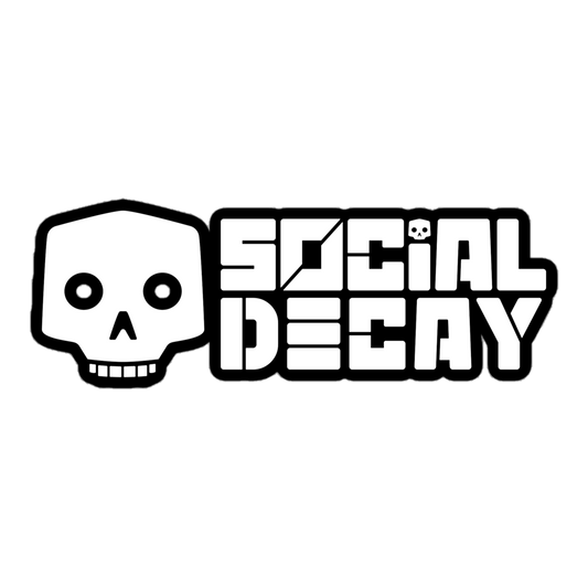 Social Decay Stacked: Sticker White